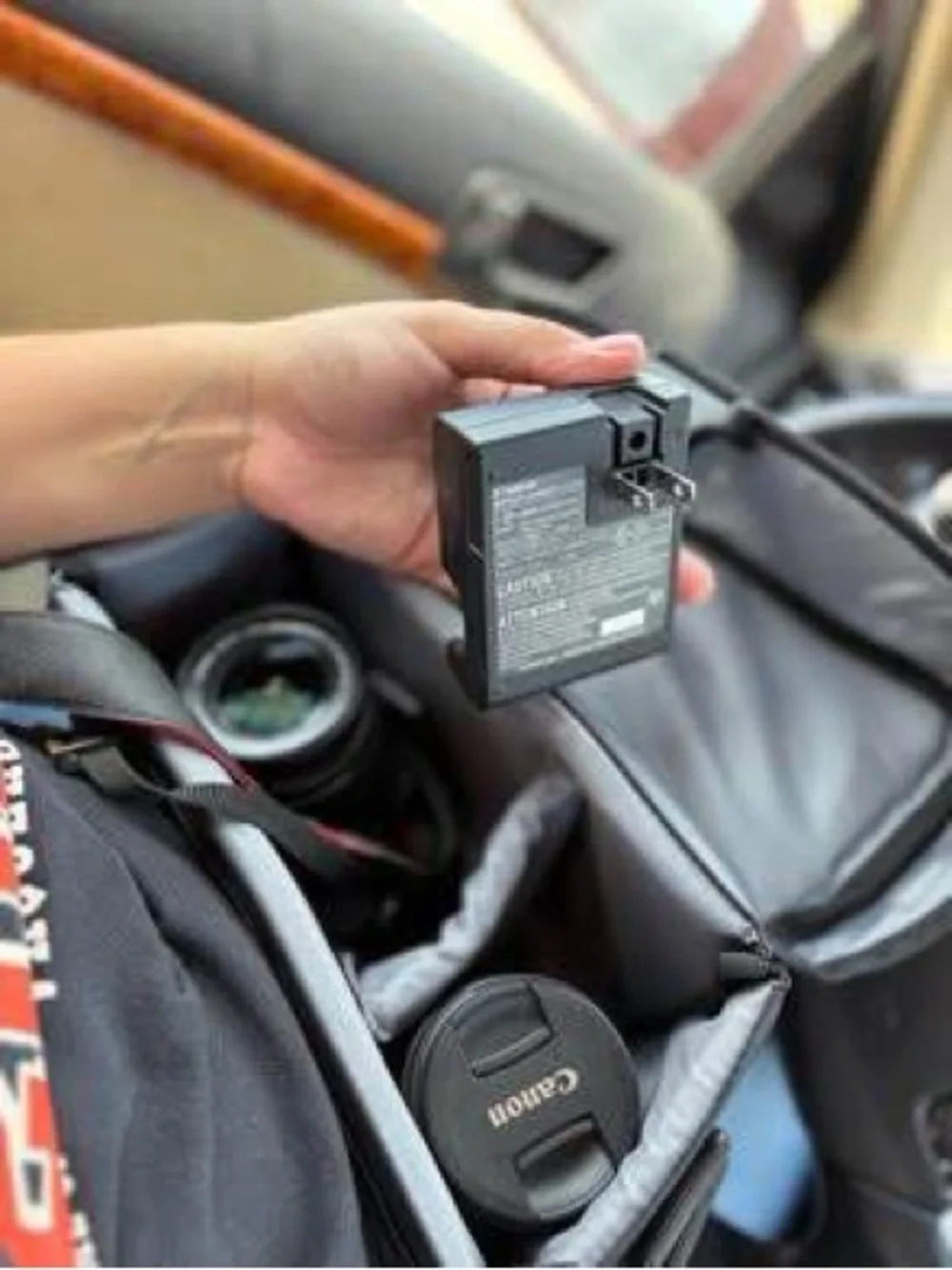 Canon Black Camera Bag with Red Trim